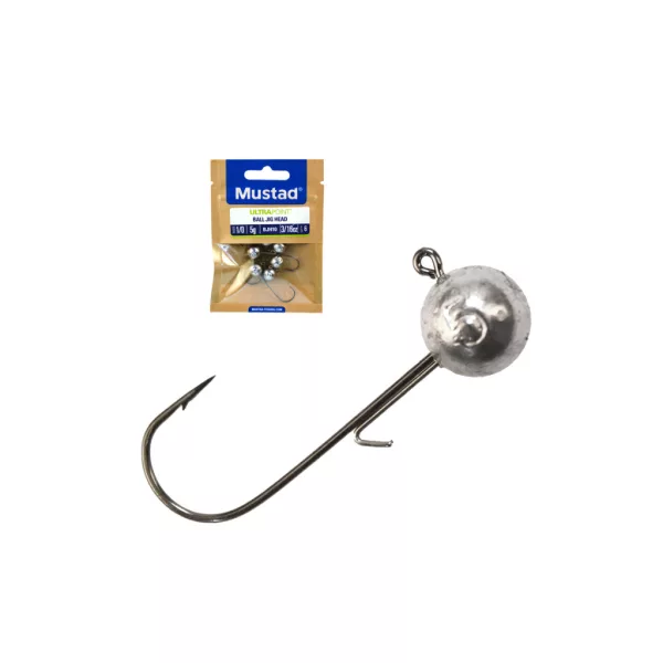 Mustad Ball Jig Head With Keeper 7gr 6/0 Tête Plombée à Hameçon 25db