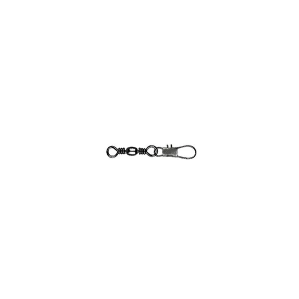 Mustad Barrel Swivel With Interlock Snap Black Nickel 6 Forgókapocs 10db