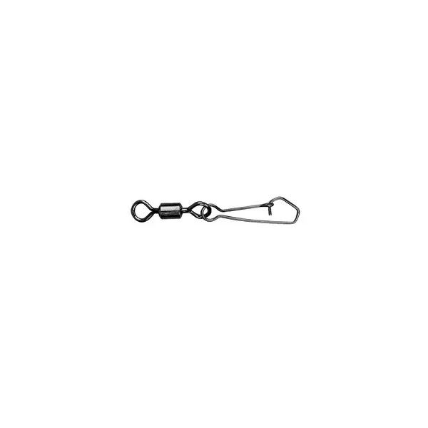 Mustad Rolling Swivel Round Eye With Hook Snap 4 Black Nickel Forgókapocs 10db