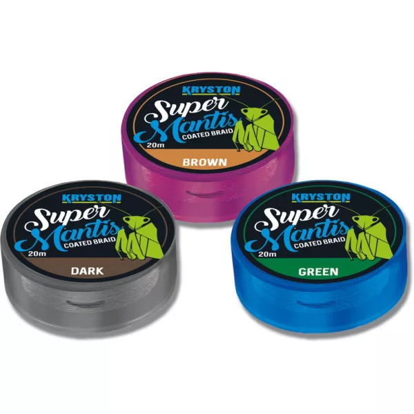 Kriston Super Mantis Coated Braid 25lbs 20m 0.44mm Bas de ligne tressé vert-Vert