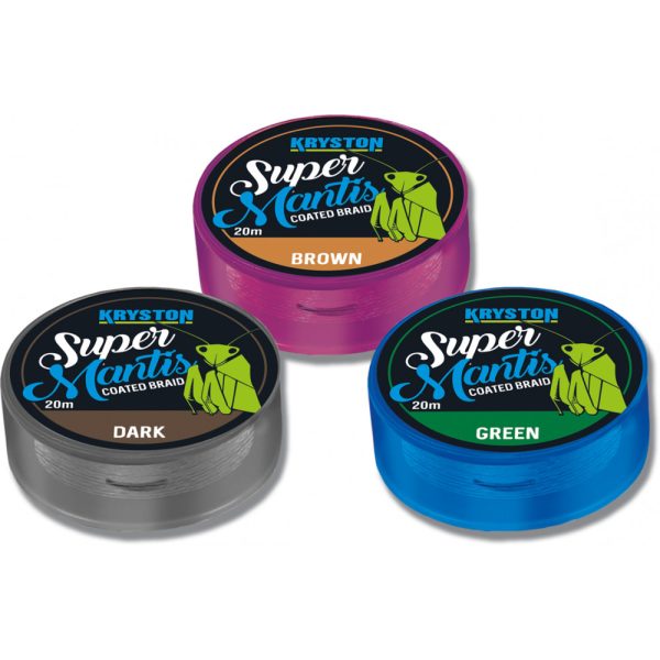 Kriston Super Mantis Coated Braid 25lbs 20m 0.44mm Bas de ligne tressé marron-Marron