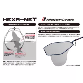 Major Craft Hexa Net Tête d'épuisette L 67x58cm Bleu