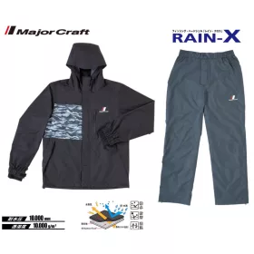 Combinaison de pluie deux pièces noire Major Craft Rain-X L