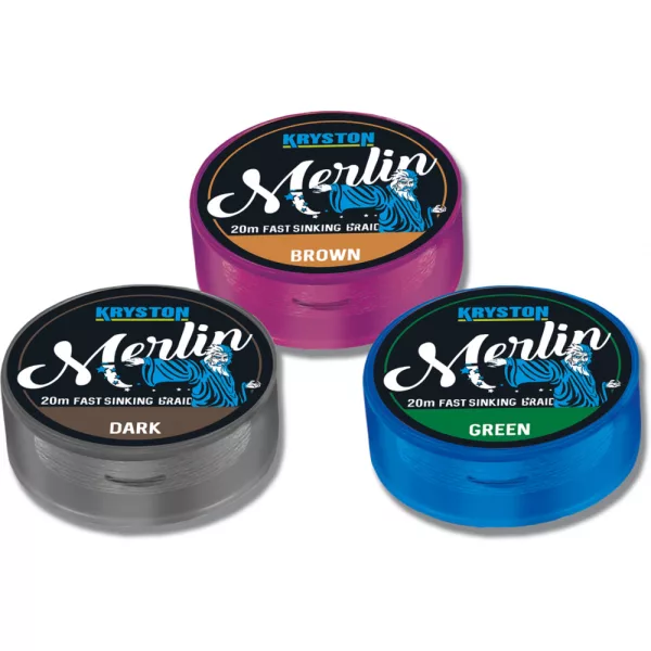 Kriston Merlin Fast Sinking Supple Braid 25Lbs 20m 0.44mm Bas de ligne tressé marron-Marron