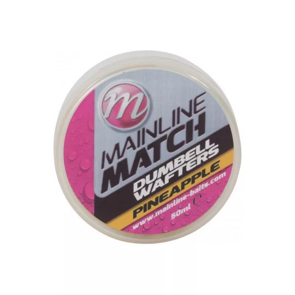 Mainline Match Dumbell Wafters 10 mm - Jaune - Ananas - appât wafters