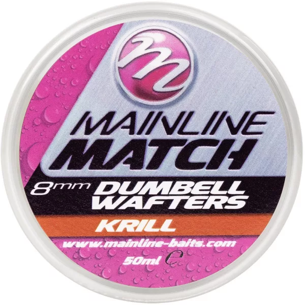Mainline Match Dumbell Wafters Red Krill Appât 8mm 50ml