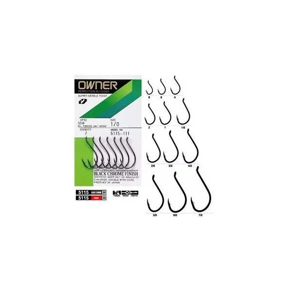 Owner OH SSW 5115 2 hameçons à œillet, barbelés pour carpe 8 pièces