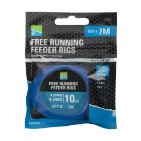   Preston Free Running Feeder Rigs Montage coulissant 0,28mm, 7m (3pcs)