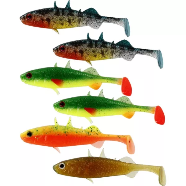 WESTIN Stanley the Stickleback Shadtail 5,5cm 1,5g Dark Water Mix 6pcs Leurre en plastique