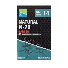 Preston Natural N20 Size 18 Hameçon pour brème