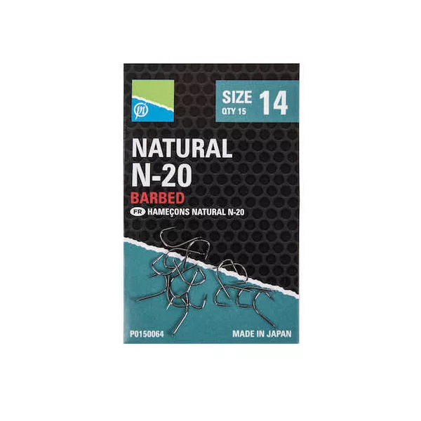 Preston Natural N20 Size 18 Hameçon pour brème