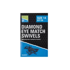 Preston Diamond Eye Match Swivels Émerillon Taille 12