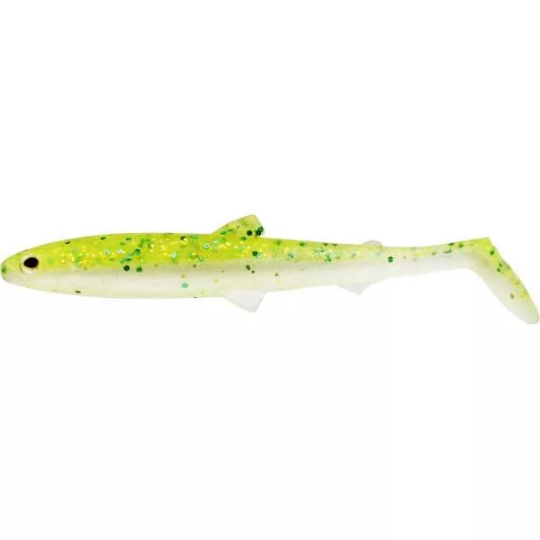 WESTIN BullTeez Shadtail 12,5cm 16g Boîte Chartreuse Scintillant avec leurre en plastique
