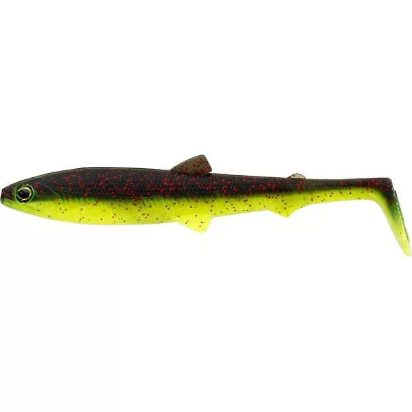 WESTIN BullTeez Shadtail 12,5cm 16g Noir/Chartreuse Boîte avec Leurre en plastique