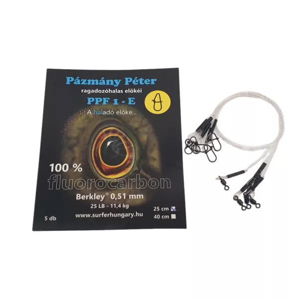 Pázmány Péter Berkley 100% Fluorocarbon Bas de ligne de lancer 0,51mm 25cm