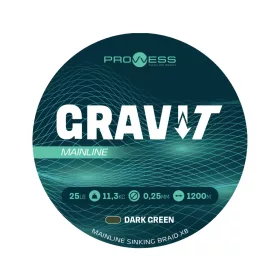   Prowess Gravi-T Mainline Braid X8 Tresse coulante Vert foncé 0,35mm 1200m