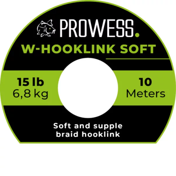 Prowess Tresse Souple W-Hooklink 10m 25lb Vert Bas de Ligne Tresse