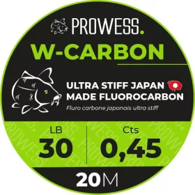   Prowess W-Carbon 20m 0,30mm Bas de ligne pour la pêche à la carpe