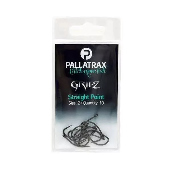 Pallatrax Gripz Straight Point 6 Füles, Szakáll Nélküli Bojlis Horog 10db
