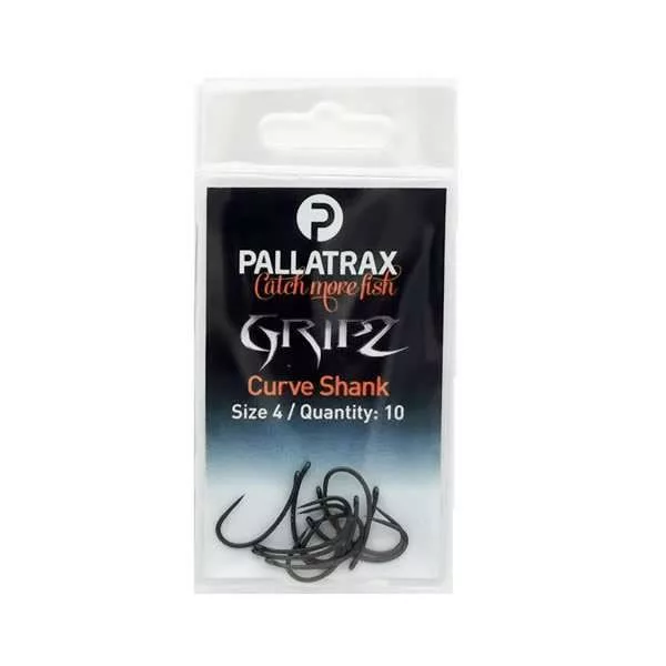 Pallatrax Gripz Curve Shank 6 Hameçon Carpe sans Ardillon à Œillet, 10 pièces