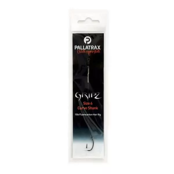 Pallatrax Gripz Curve Shank Hair Rigs 6 15lb Braid Hameçon Tressé Pré-monté