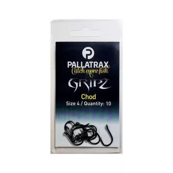 Hameçons **Pallatrax** Gripz Chod Hooks 4 à Œillet, sans Ardillon pour Carpe 10pcs