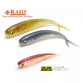   Raid Fish Roller Fish Skin 8,9cm 080 Clear Wakasagi Leurre souple 7 pièces