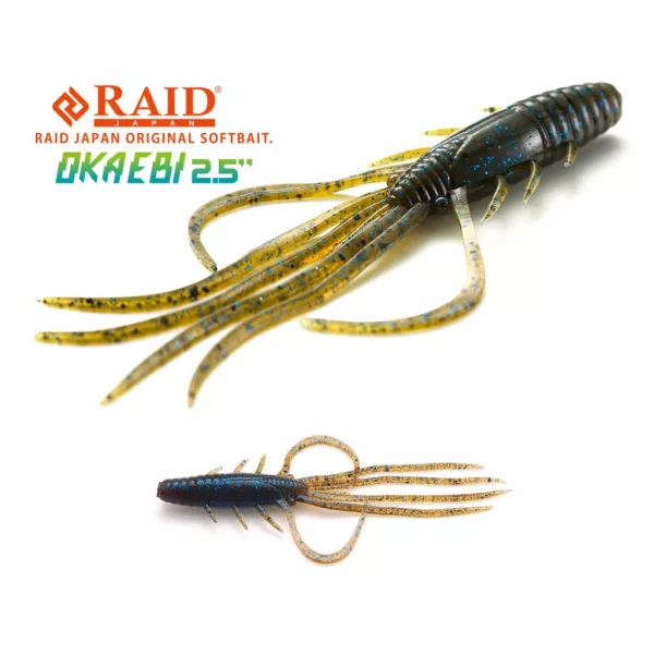 Raid Oka Ebi 6,3cm 020 Dark Cinnamon Blu Flk Leurre souple 8pcs