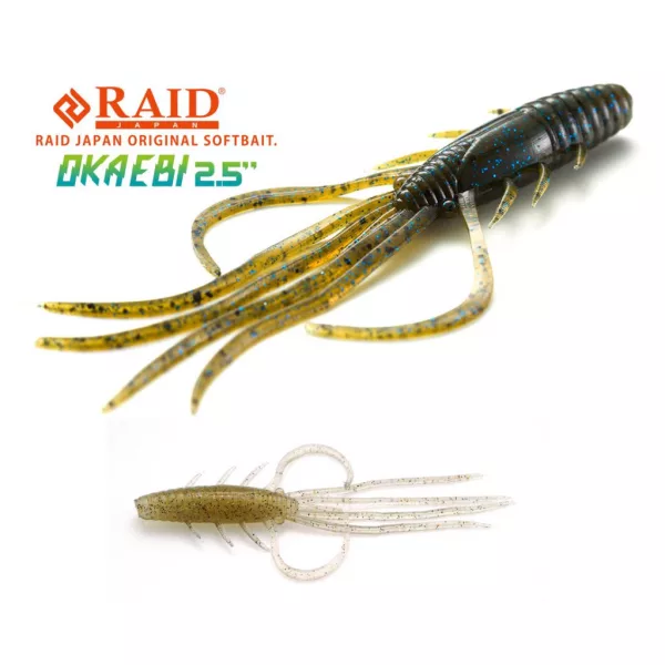 Raid Oka Ebi 6,3cm 040 Ghost Shrimp Appât en plastique 8 pièces