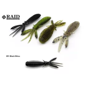   Raid Egubug 6,3cm 051 Black Bitou Imitation d'insecte 8pcs