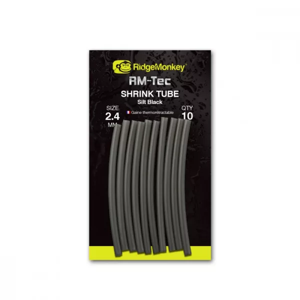 Ridgemonkey Connexion Shrink Tube Gaine Thermorétractable Silt Black 2.4mm 10pcs - Gaine Thermorétractable