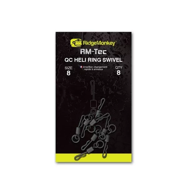 Ridgemonkey Rm-Tec Quick Change Heli Ring Swivel Taille11 Agrafe Rapide Annulaire 10Db