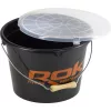 ROK Seau à appâts noir de 13 litres et ensemble de récipients mélangeurs de 4 litres avec couvercle