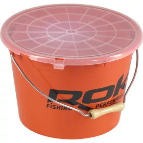   ROK Seau à appâts orange de 13 litres et ensemble de récipients mélangeurs de 4 litres avec couvercle