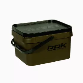   ROK Kit Seau à Appâts Carré de 10 Litres avec Insert et Couvercle Vert