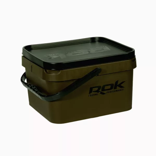 ROK Kit Seau à Appâts Carré de 10 Litres avec Insert et Couvercle Vert