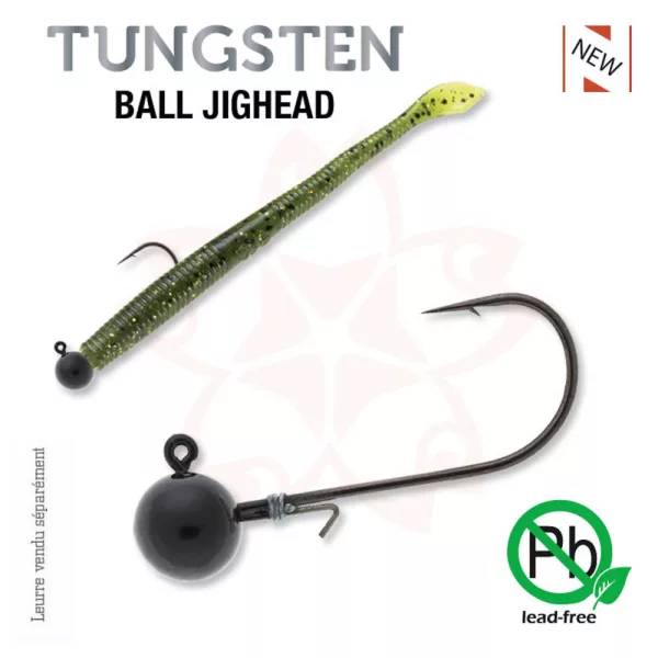 Sakura - TUNGSTEN BALL JIGHEAD 3/16 - 5,3G / Hameçon #2/0 x 2pcs (Couleur Noire) - Tête plombée JIG