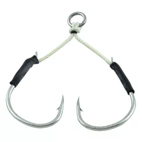   Sakura Hooks Twin Assist Hook SW 601 TI 1/0 Hameçon offset barbelé à œillet pour pêche aux leurres 2 pièces