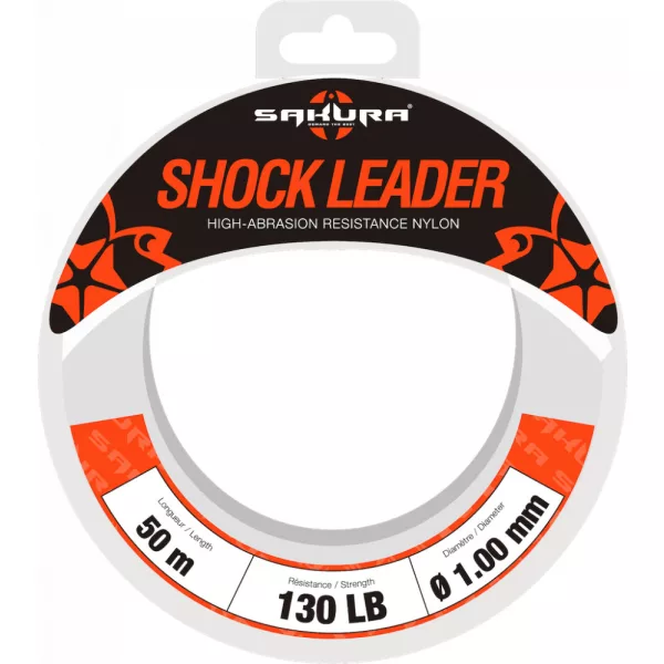 Sakura - SHOCK LEADER CLEAR 50 M - 0.90 mm / 100 Lb. Test - Bas de ligne - Fluorocarbon