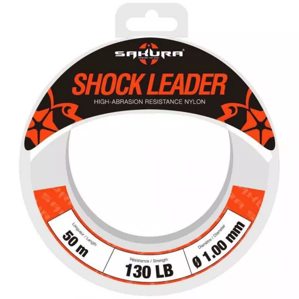 Sakura - SHOCK LEADER CLEAR 50 M - 1.15 mm / 150 Lb. Test - Bas de ligne - Fluorocarbon