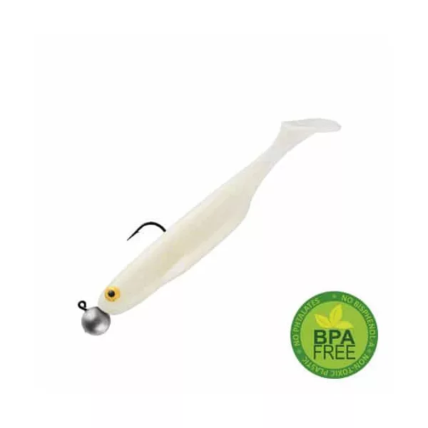 Sakura Shadura Rigged 100 leurre souple Pearl White 100mm - 7gr - Ready Rig - Pré-monté