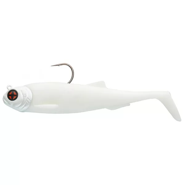 Sakura - SODIUM SHAD 150 - 150MM - Tête plombée 35g - 077 (Pearl White) - Leurre souple