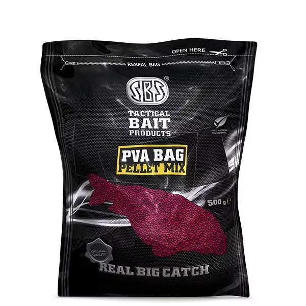 SBS PVA Bag Pellet Mix 1Kg Calmar & Poulpe Farine de poisson