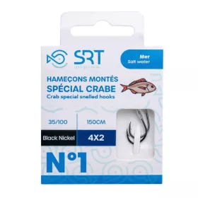   SRT Crab Rigged Special 0,28mm 150cm Monofil 4 Hameçon monté 4x2db