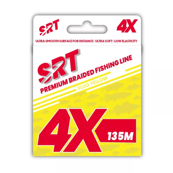 Sert Tresse 4x Srt Fluo Yellow Ligne Tressée 0,10mm 135m