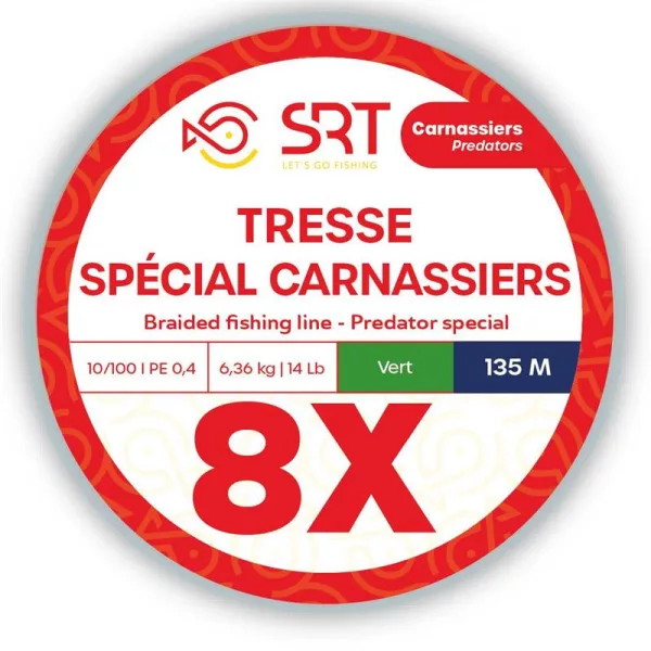 SRT 8x Vert mousse 0,12mm 270m Tresse Ligne principale