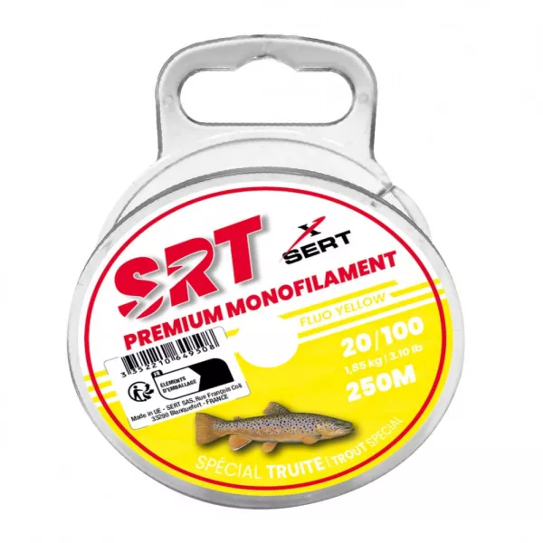 Sert Nylon SRT Spécial Truite 0,16mm 150m Jaune Fluo Ligne Principale Monofilament