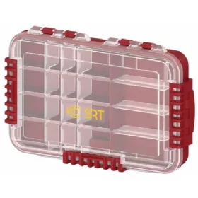   SRT 3076 Rouge Boîte de rangement étanche avec 14 compartiments 35,5x22,5x5,6cm