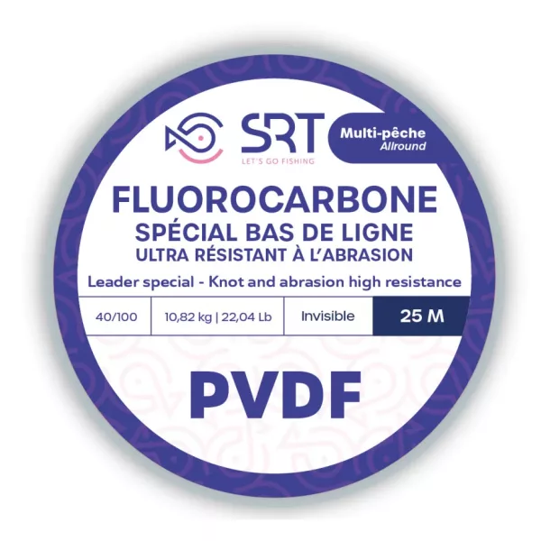 SRT Fluorocarbon SRT PVDF 0,50mm 25m Bas de ligne Fluorocarbone