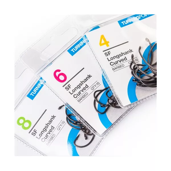 Spotted Fin Longshank Curved Barbed hameçon barbelé taille 8